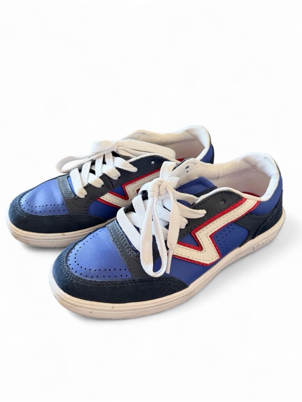 Blue and Red Athletic Lace-Up Vans